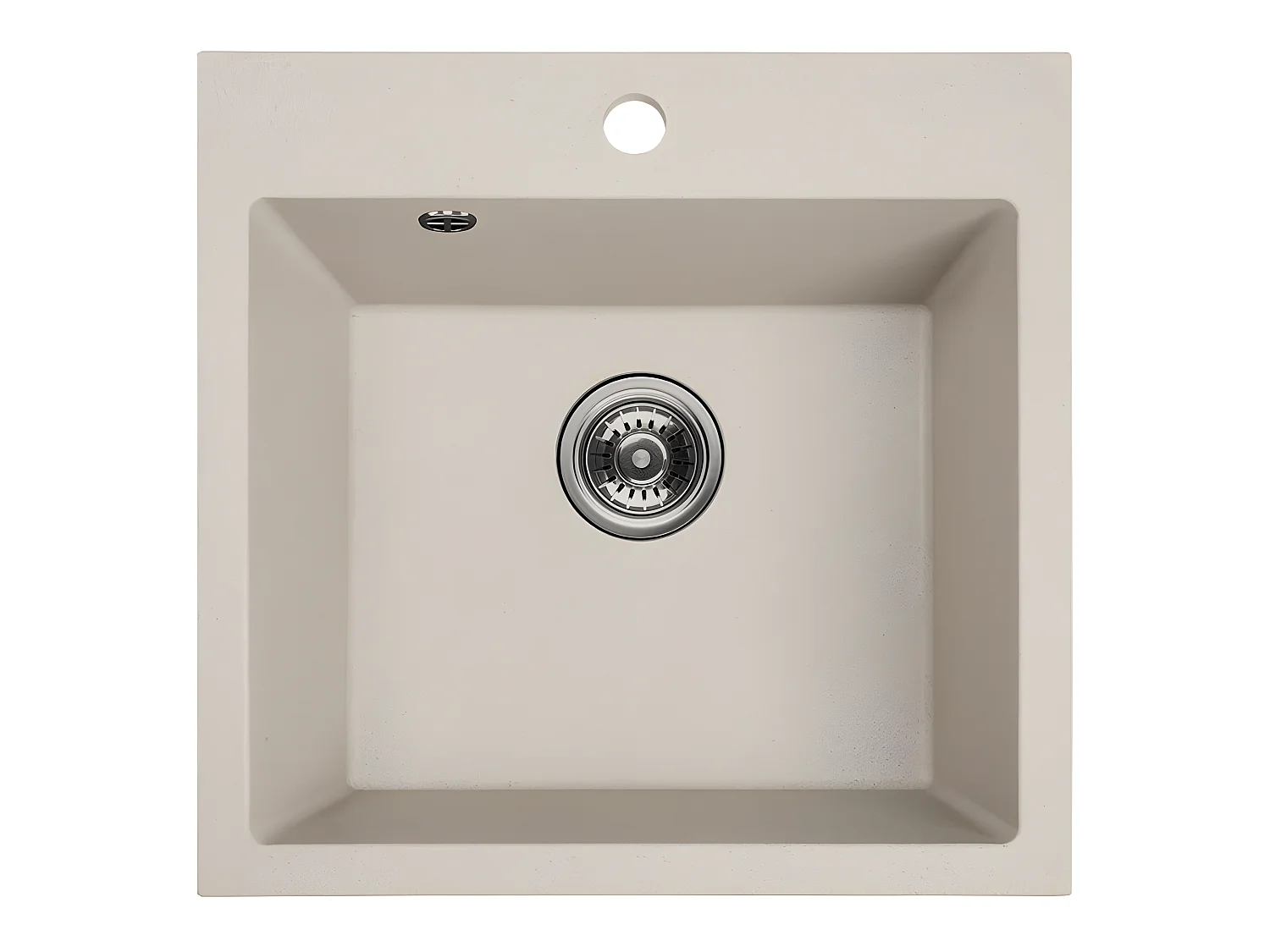 Evier de cuisine en granit beige, ALENA, 1 bac, 49x49