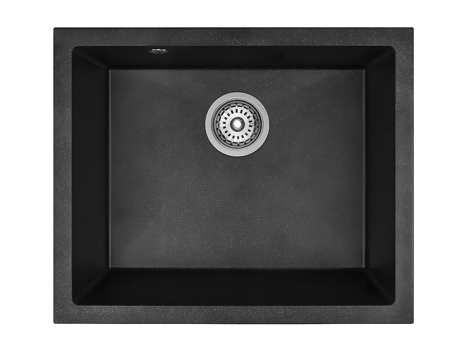 Evier de cuisine rond en granit noir IBIZA, 1 bac,56x46