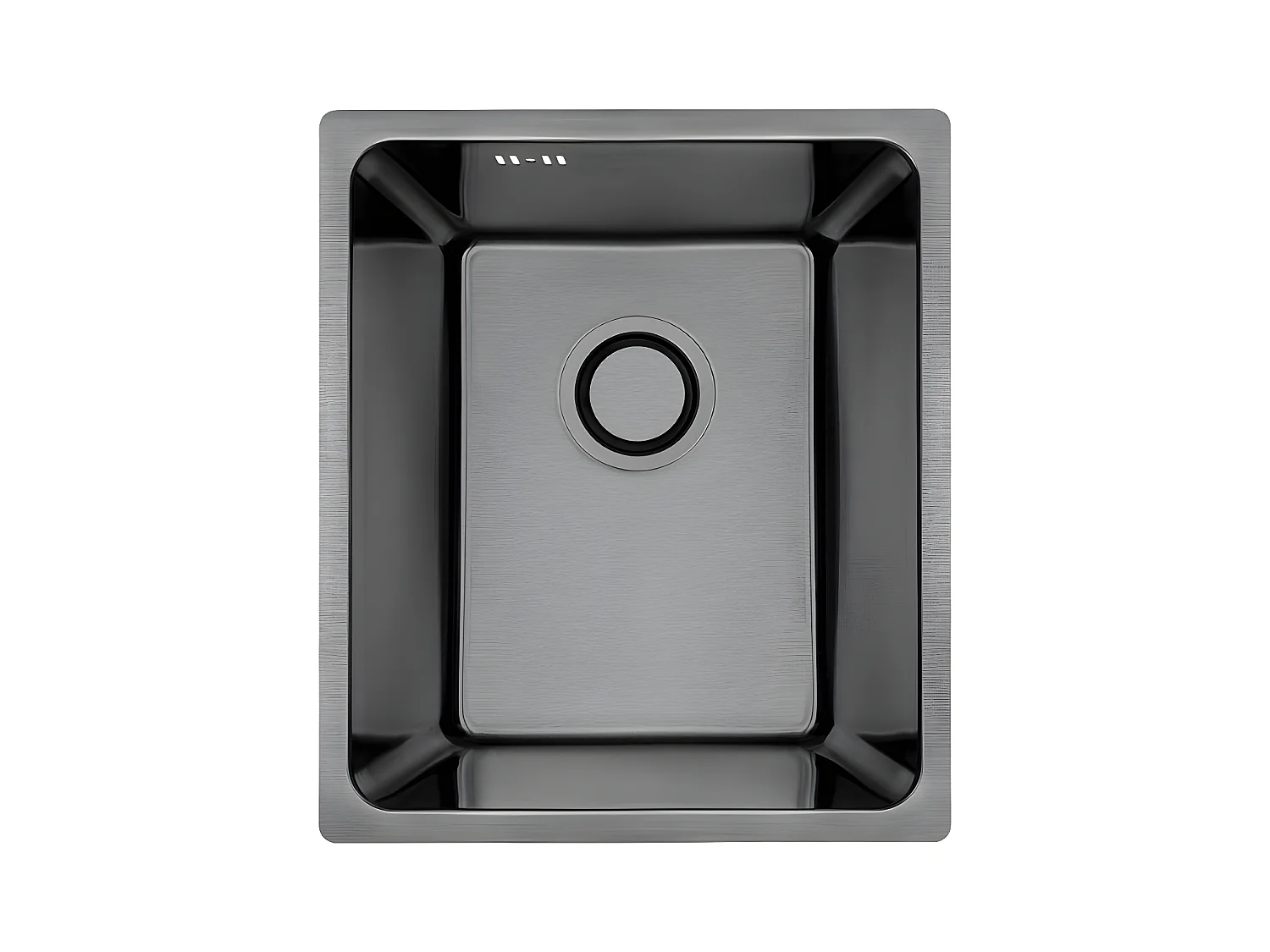 Evier de cuisine graphite ADEN, 1 bac, acier inoxydable, 44x38