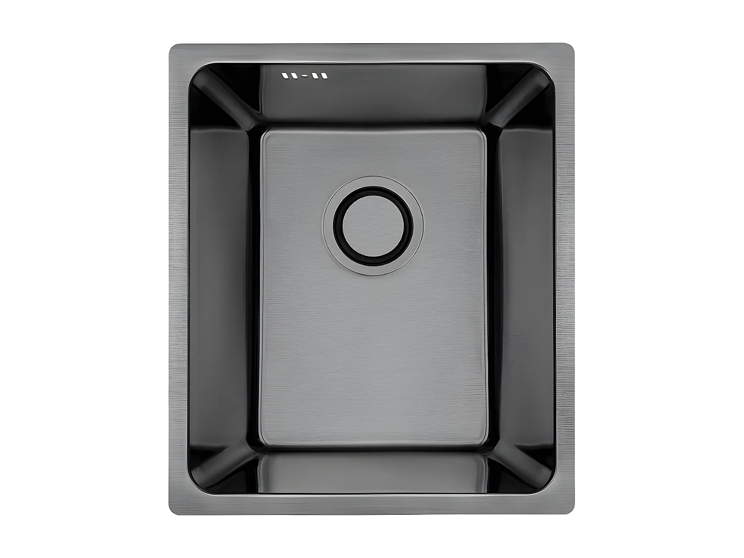 Evier de cuisine graphite ADEN, 1 bac, acier inoxydable, 44x38