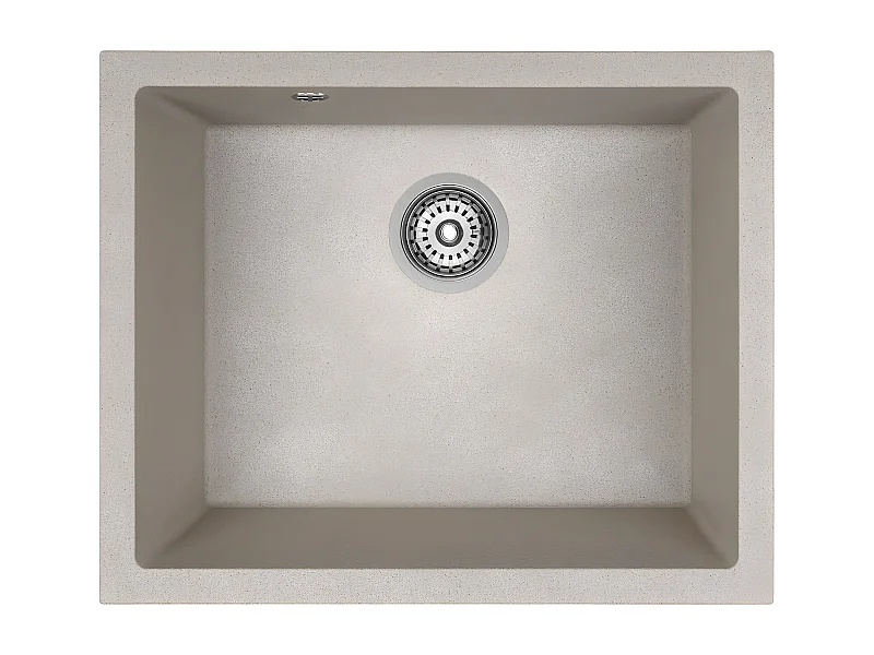 Evier de cuisine rond en granit beige IBIZA, 1 bac,56x46