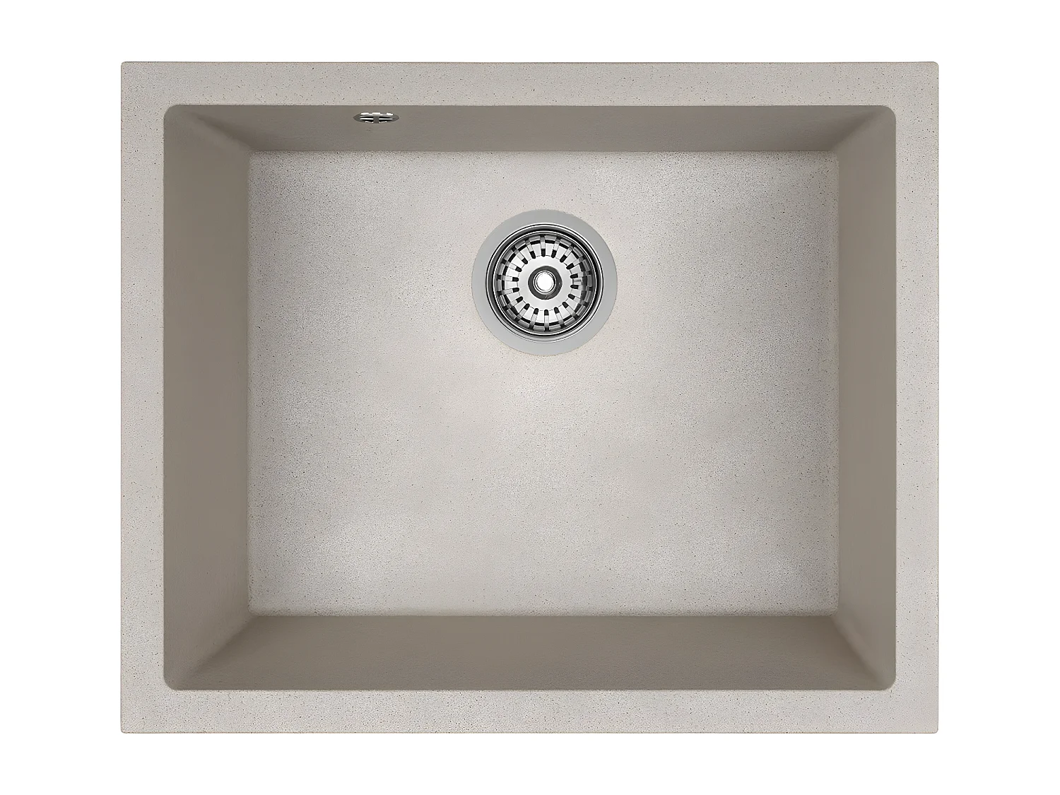 Evier de cuisine rond en granit beige IBIZA, 1 bac,56x46