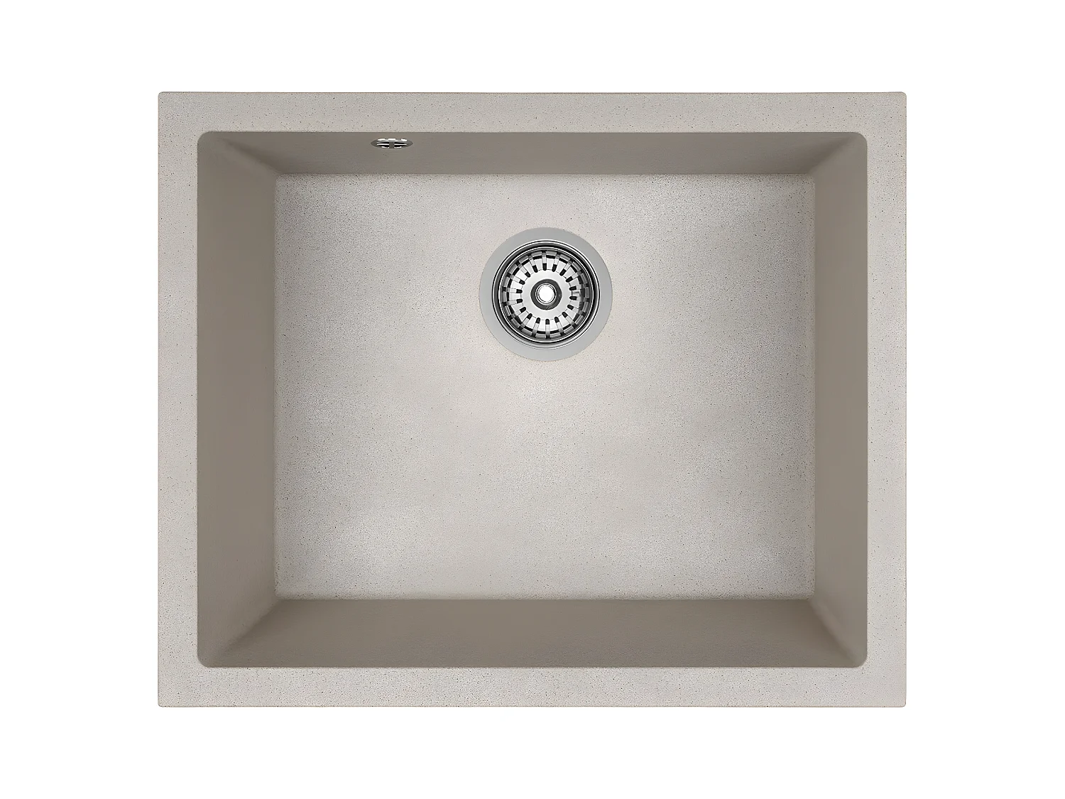 Evier de cuisine rond en granit beige IBIZA, 1 bac,56x46