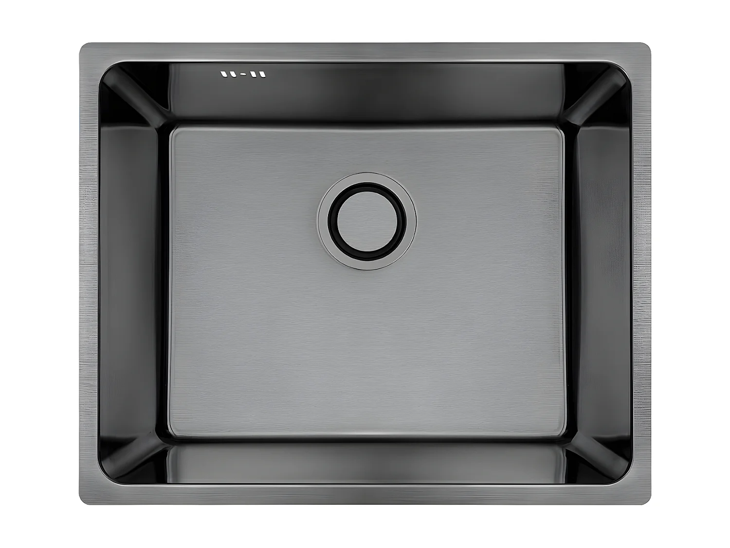 Evier de cuisine graphite ADEN, 1 bac, acier inoxydable, 44x54