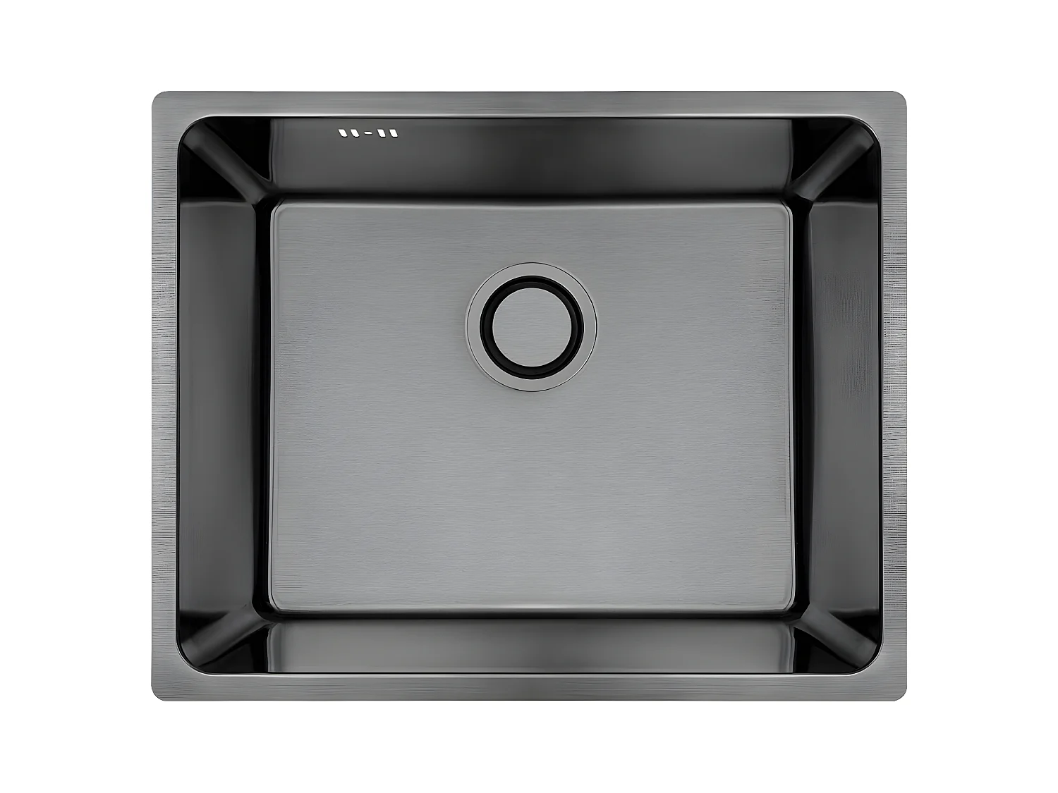 Evier de cuisine graphite ADEN, 1 bac, acier inoxydable, 44x54