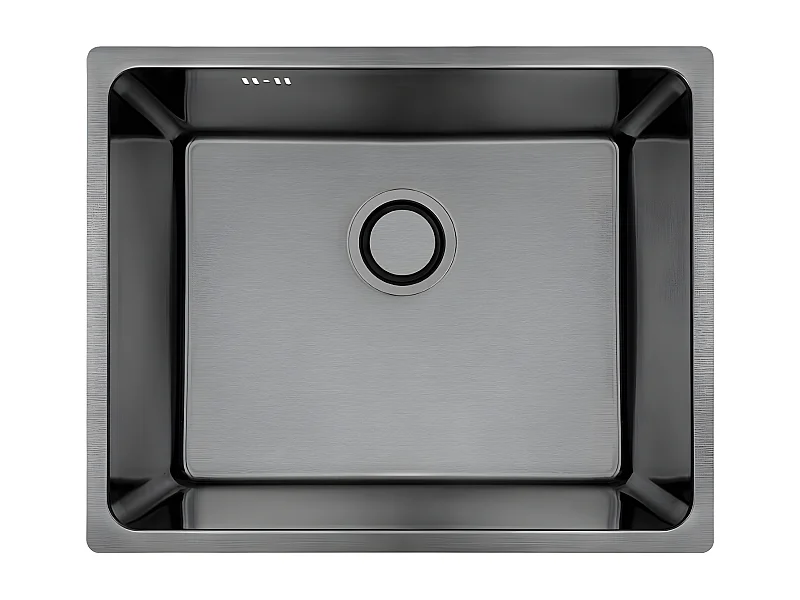 Evier de cuisine graphite ADEN, 1 bac, acier inoxydable, 44x54