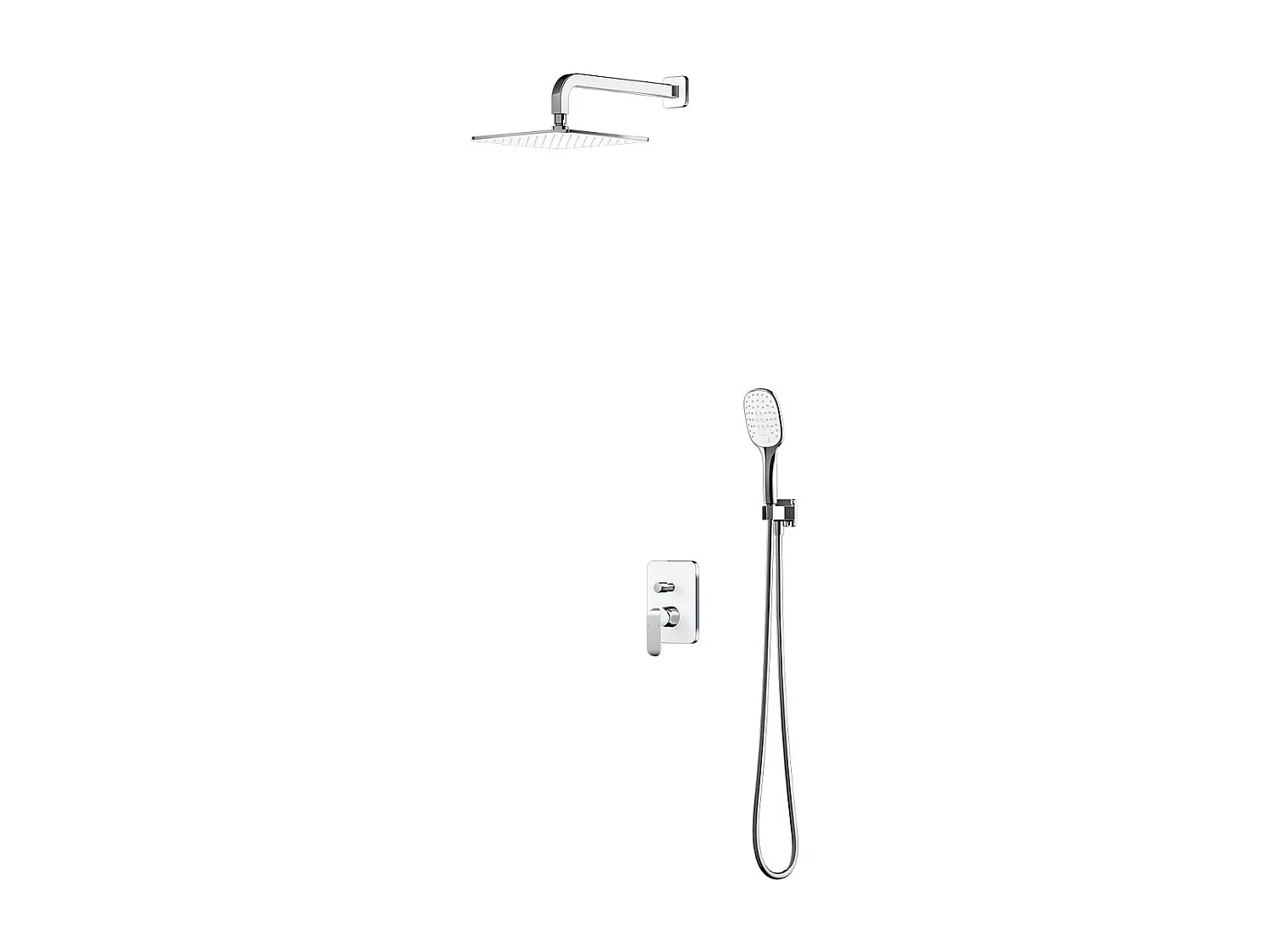 Colonne de douche SACRAMENTO encastrable  chrome/blanc