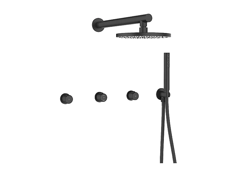 Colonne de douche encastrée Pretto, Couleur: Noir