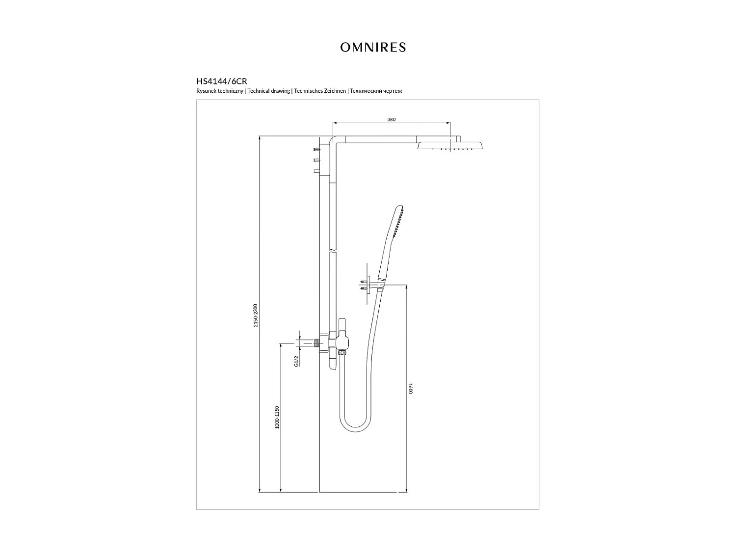 Colonne de douche thermostatique - Hudson - Chrome