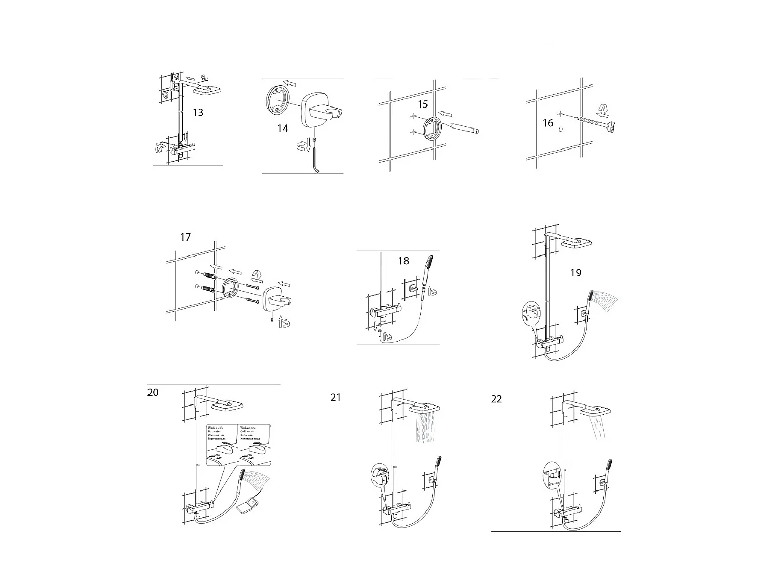 Colonne de douche thermostatique - Hudson - Chrome