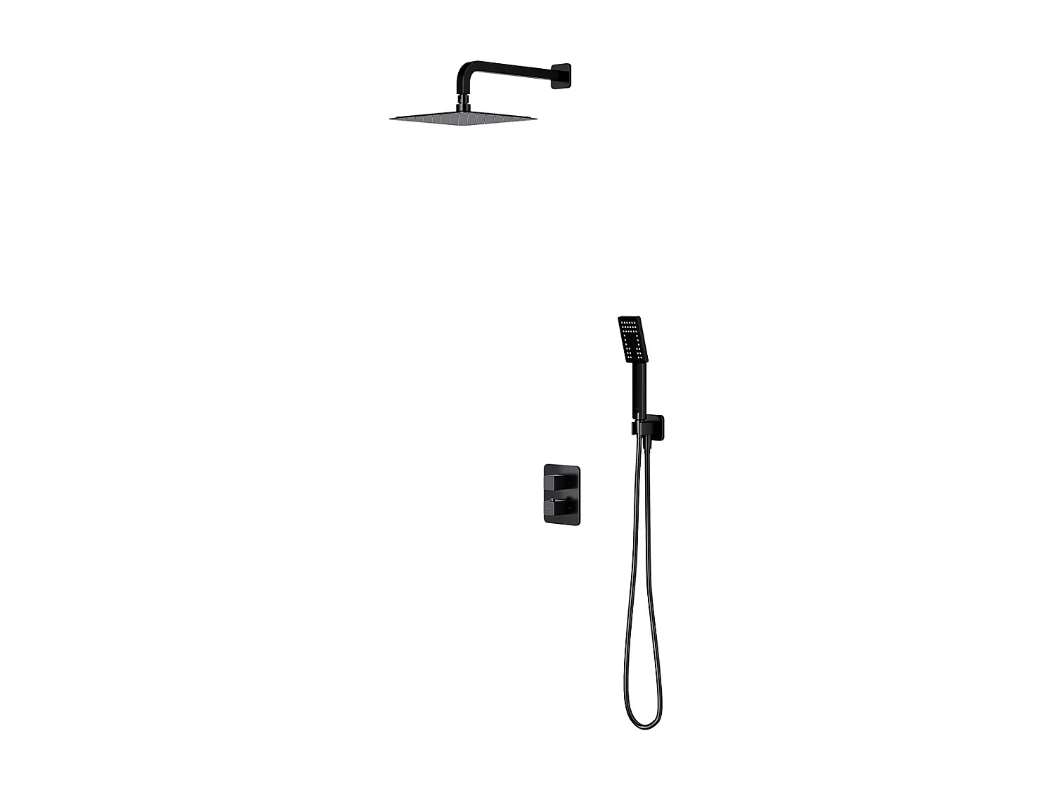 Colonne de douche thermostatique  PARMA encastrable  noir mat