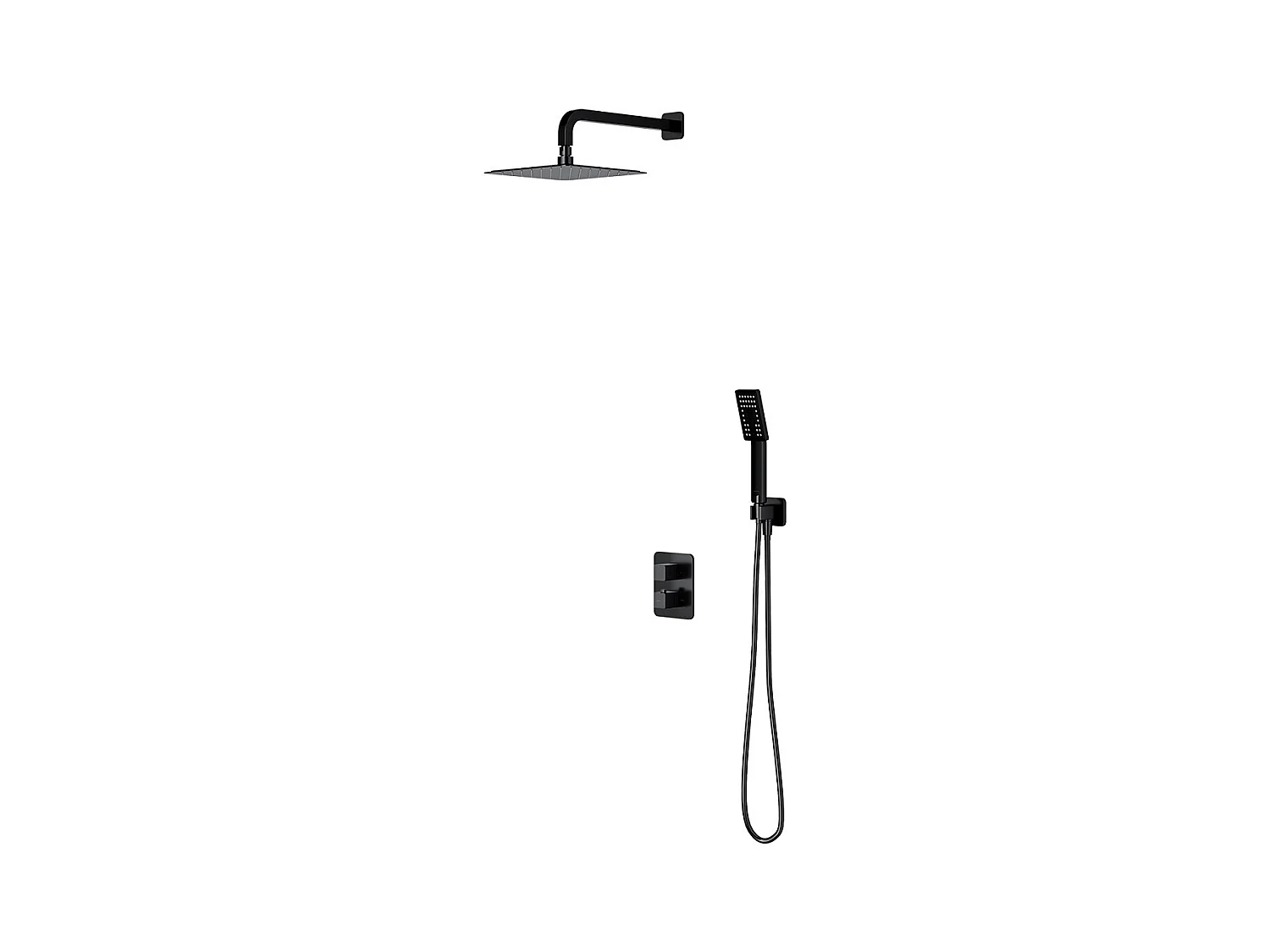 Colonne de douche thermostatique  PARMA encastrable  noir mat
