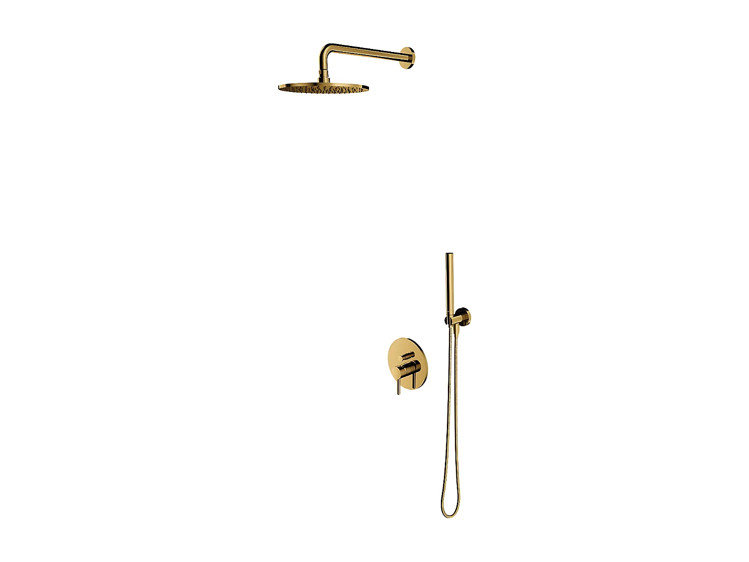 Colonne de douche Y encastrable  or