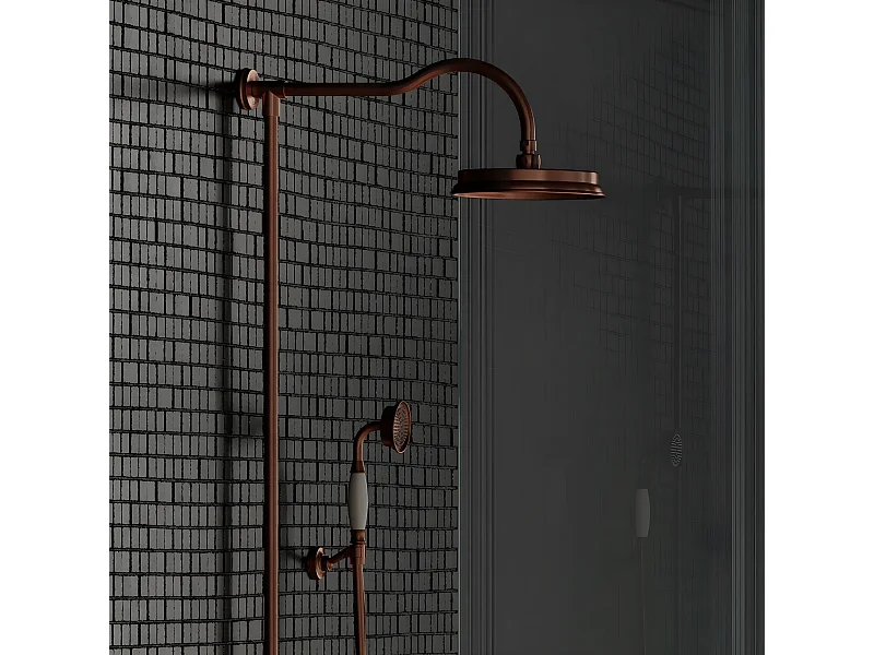 Colonne de douche murale thermostatique - Armance - Cuivre Antique