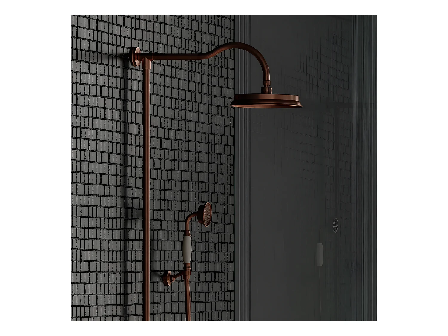 Colonne de douche murale thermostatique - Armance - Cuivre Antique