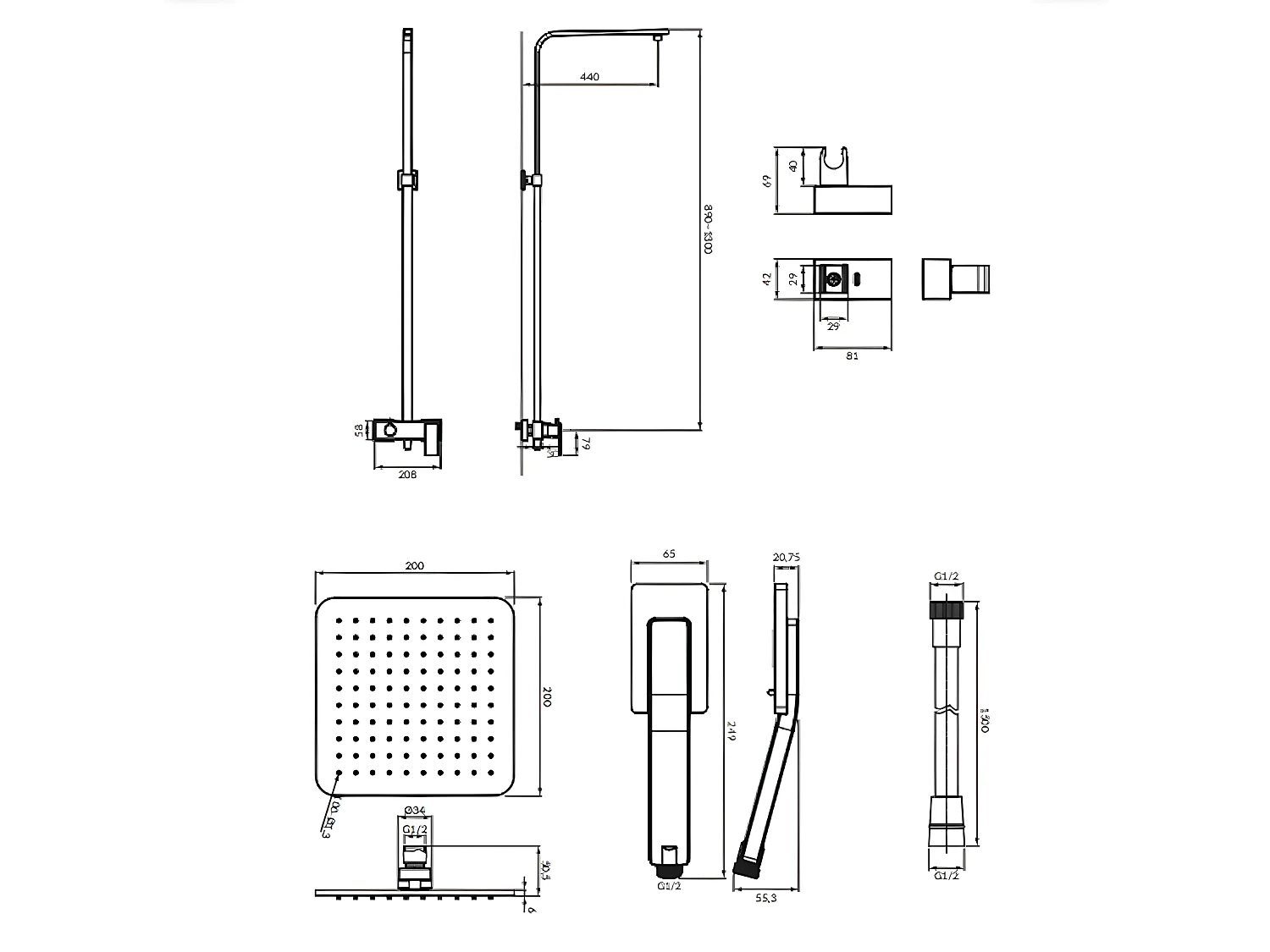 colonne de douche  Parma couleur : Graphite