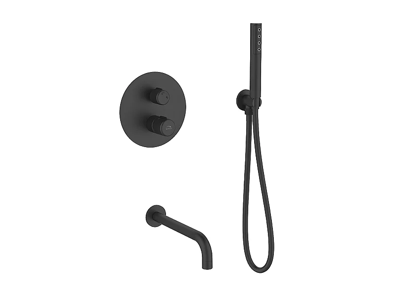 Mitigeur de baignoire encastré Pretto, Couleur: Noir