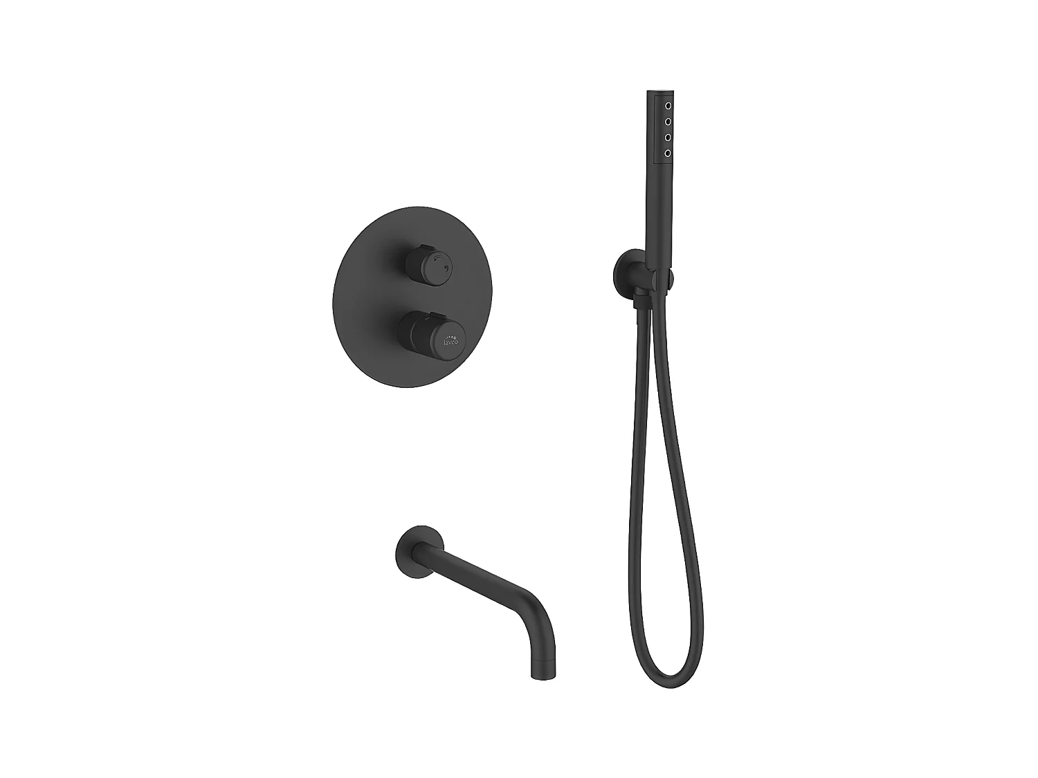 Mitigeur de baignoire encastré Pretto, Couleur: Noir
