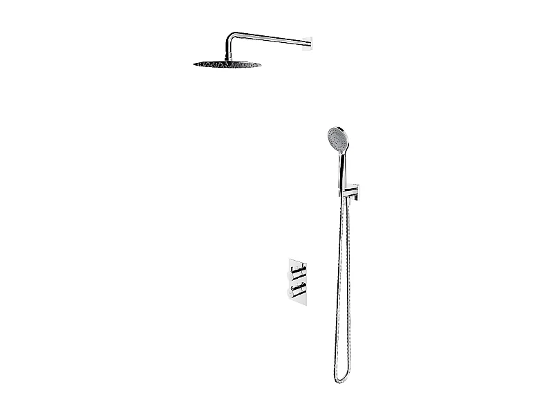 Colonne de douche thermostatique  Y encastrable chrome