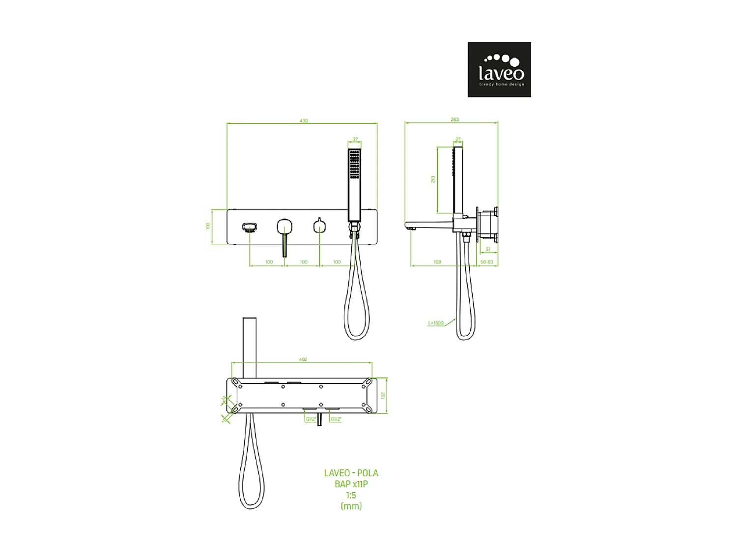 Mitigeur de douche  encastrée Pola, Couleur: Chrome