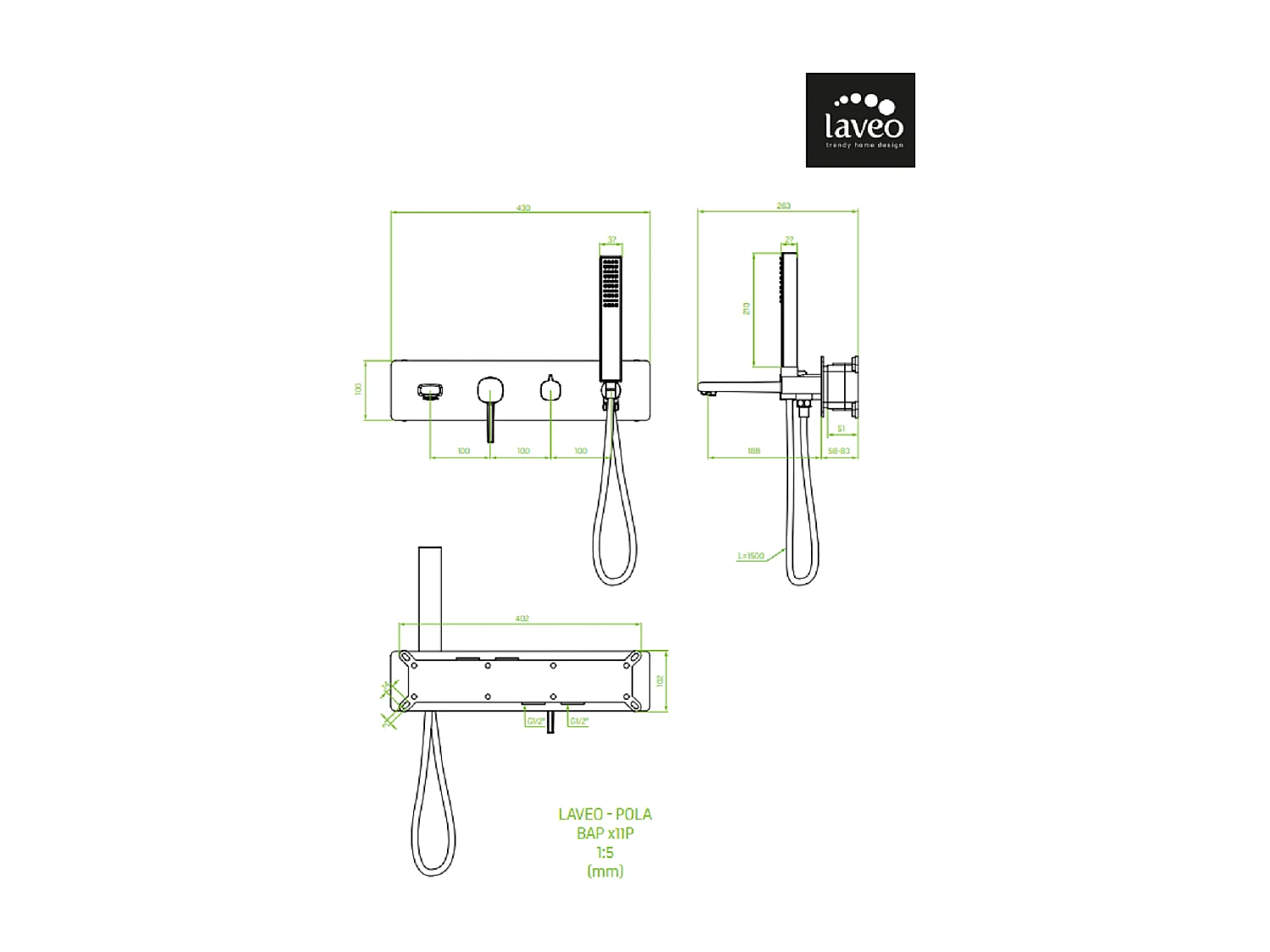 Mitigeur de douche  encastrée Pola, Couleur: Chrome