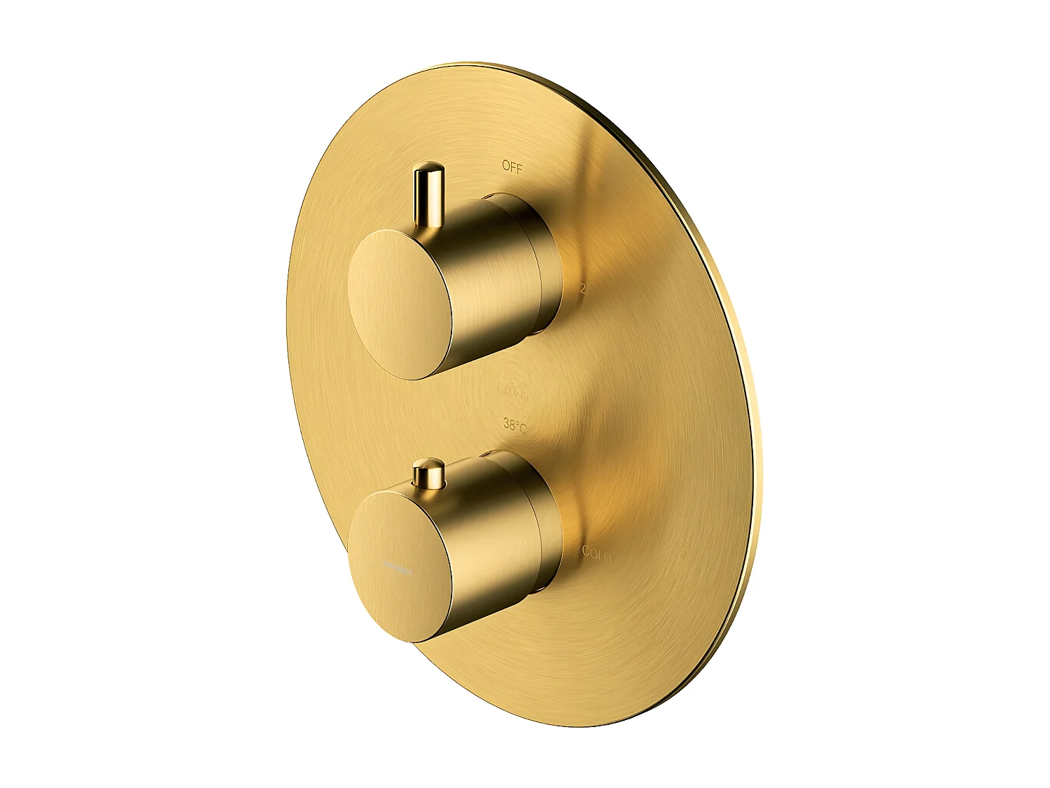 Colonne de douche thérmostatique Y encastrable doré brossé