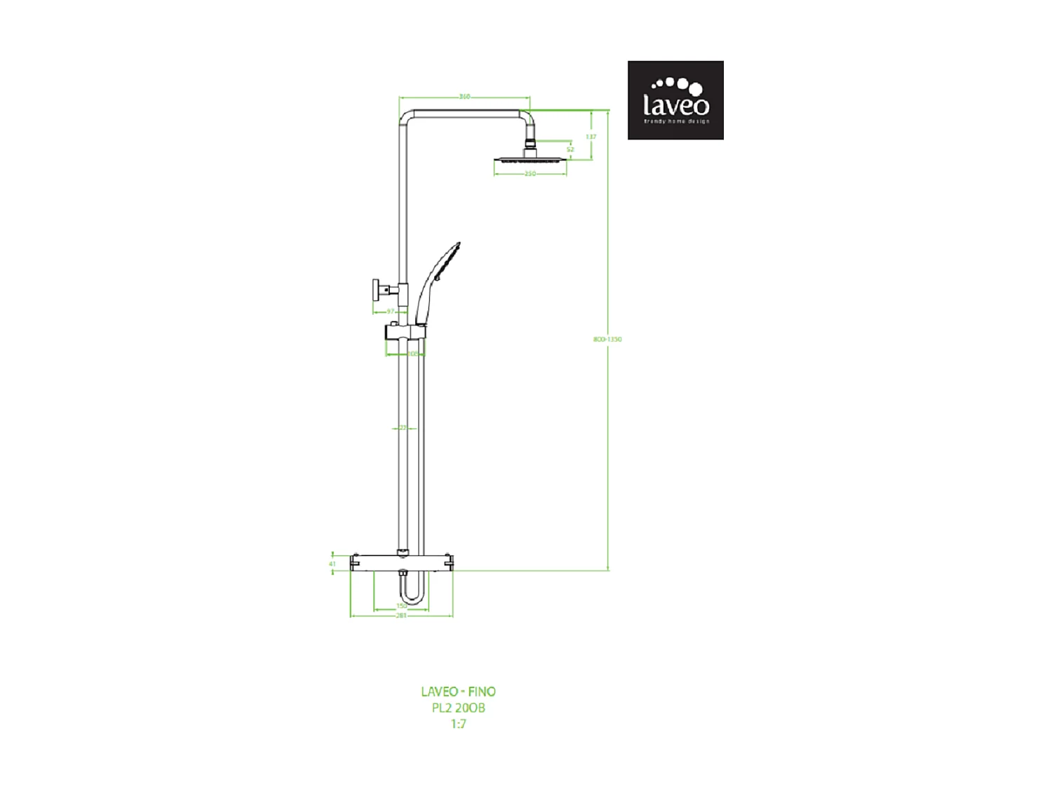 Colonne de douche thermostatique , Fino Couleur: Chrome