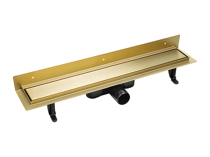 Caniveau de douche BASSO,proche de mur, couleur:doré, longueur:80 cm