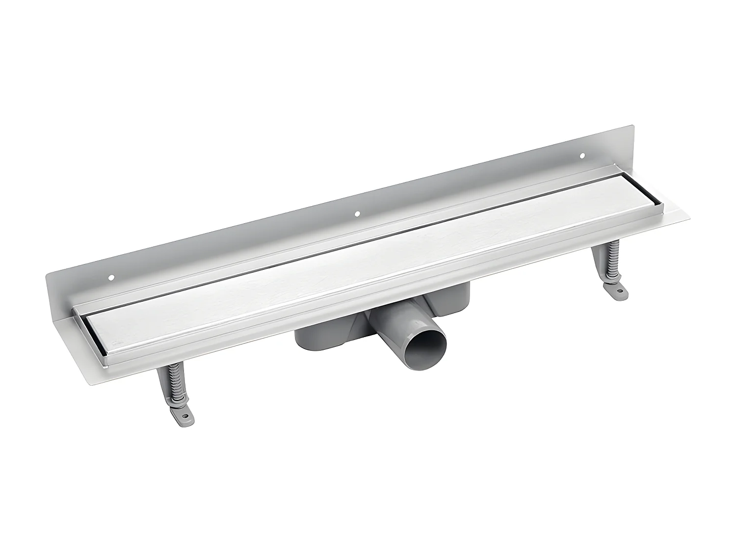 Caniveau de douche BASSO,proche de mur, couleur: inox brossé, longueur:60 cm