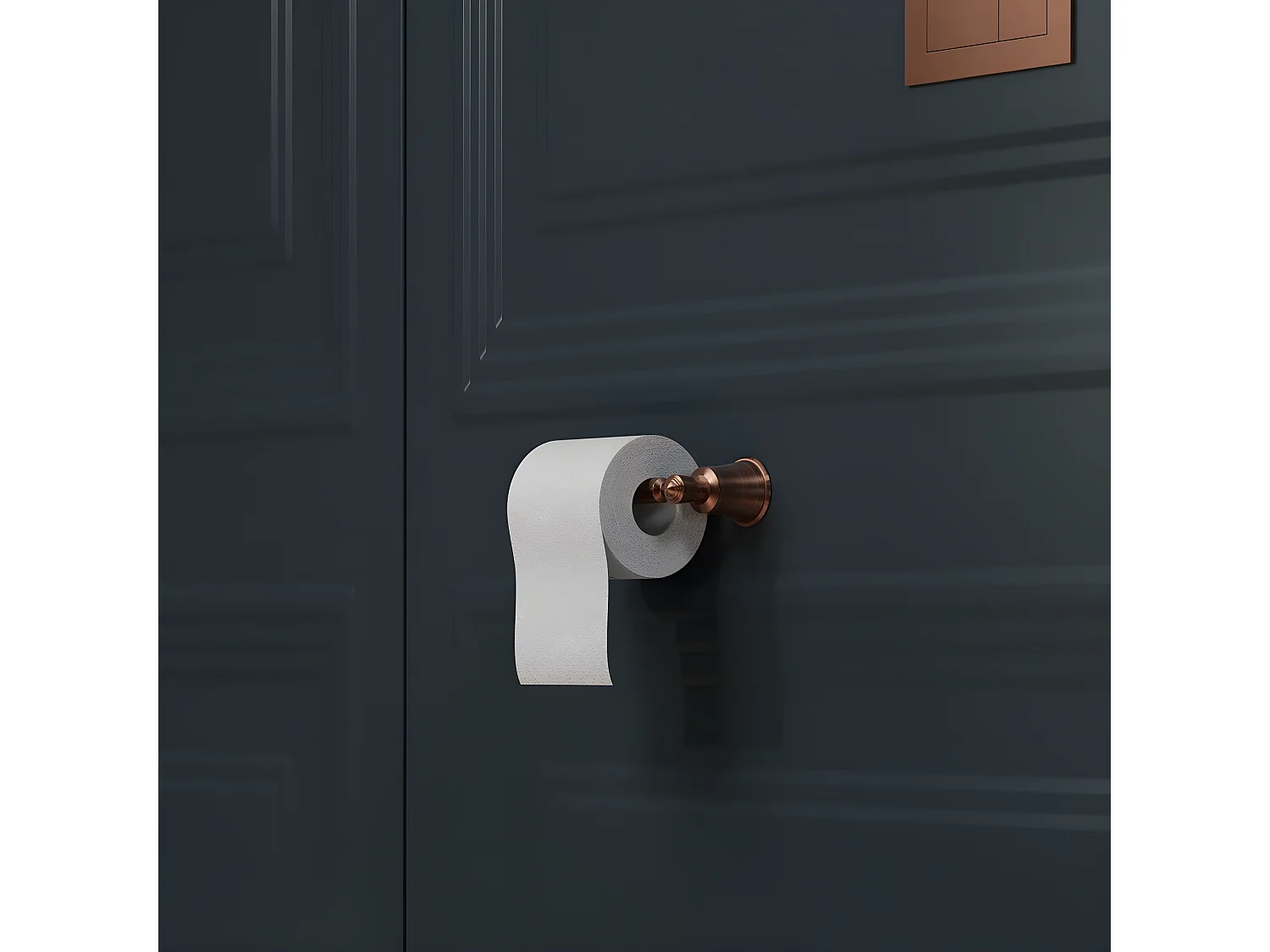 Porte Rouleau Papier Wc Ou Serviettes Art Line Cuivre Antique Matière Laiton