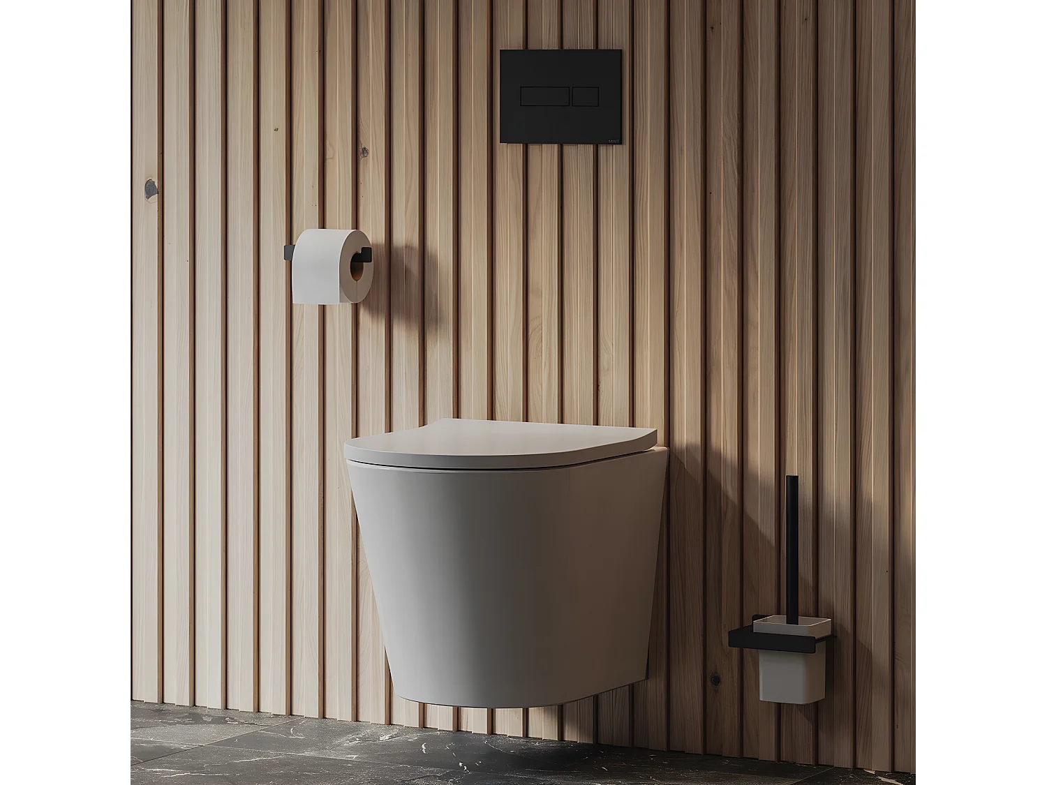 Porte Rouleau Papier Wc Ou Serviettes Nelson Noir Mat Matière Laiton