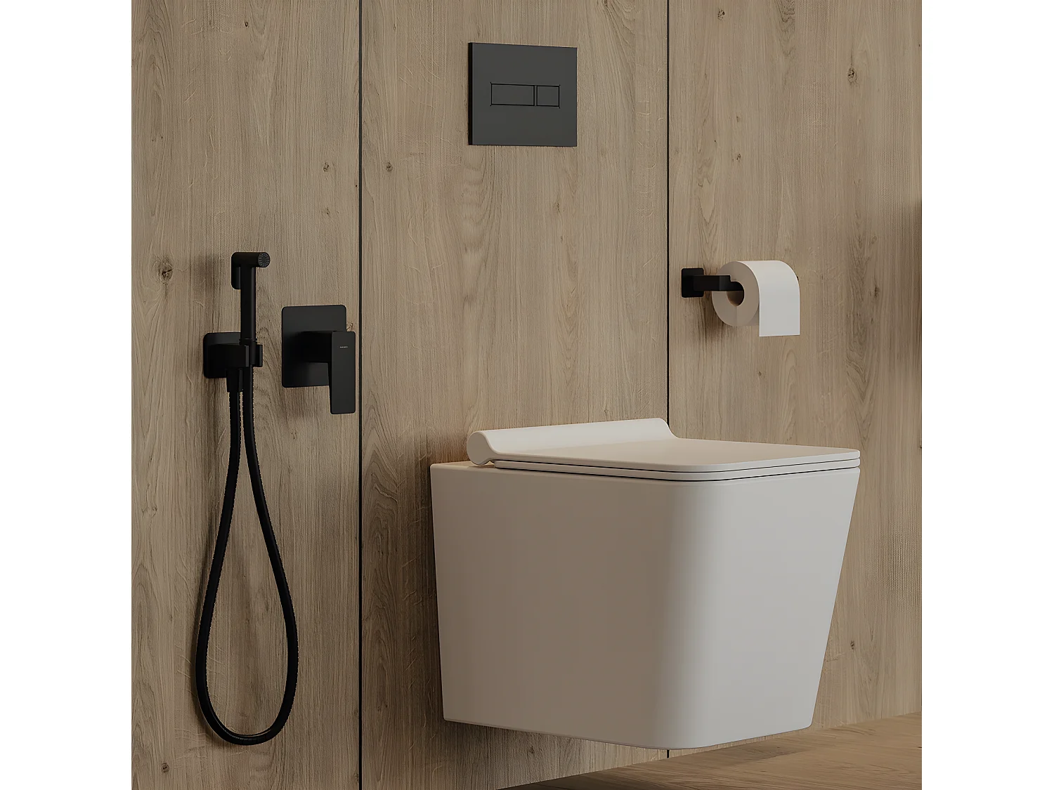 Porte Rouleau Papier Wc Ou Serviettes Nelson Noir Mat Matière Laiton