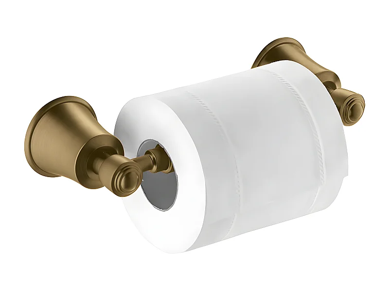 Porte Rouleau Papier Wc Ou Serviettes Art Line Brun Antique Matière Laiton