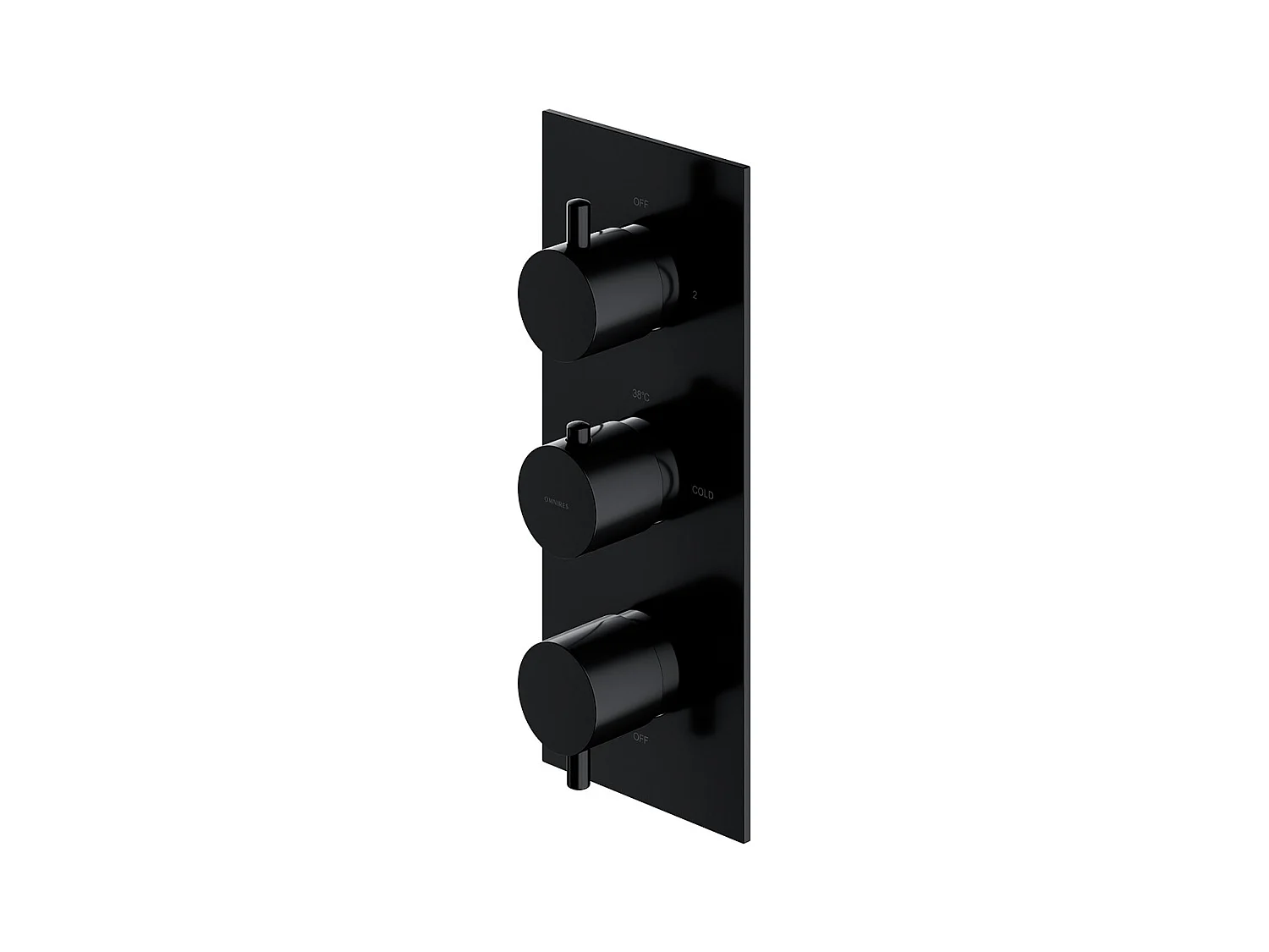 Mitigeur thermostatique de douche et de baignoire  à encastrer - 3 sorties - Y - Noir
