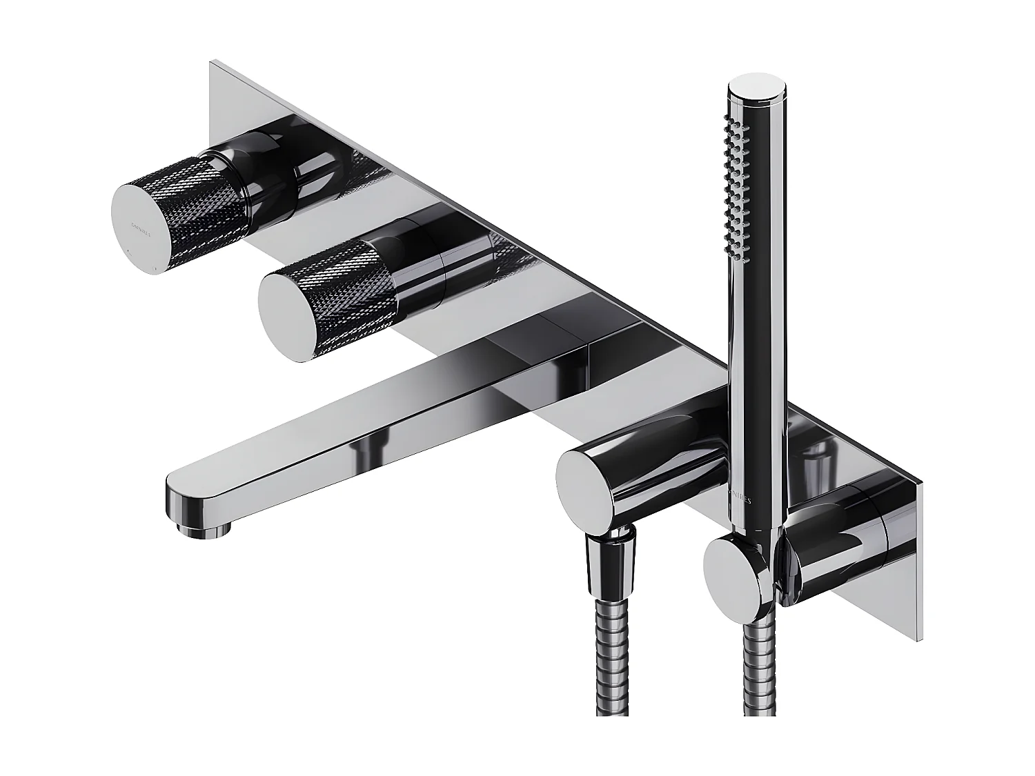 Mitigeur de douche et de baignoire  à encastrer - 5 sorties - Contour - Chrome