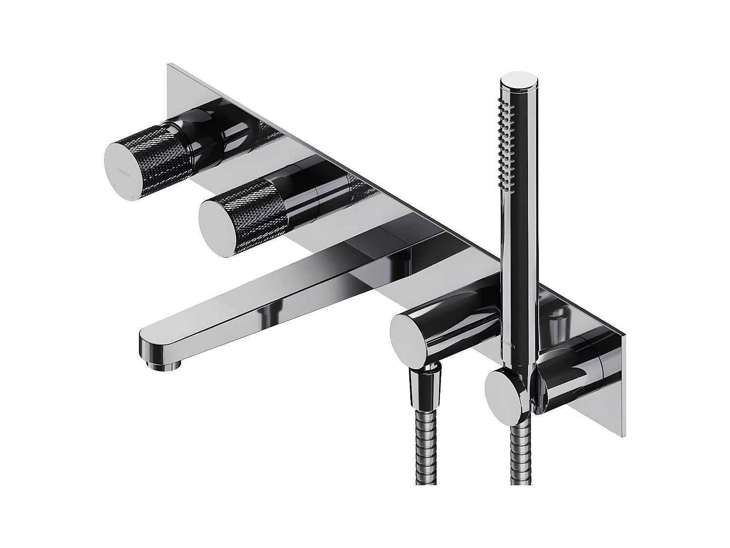 Mitigeur de douche et de baignoire  à encastrer - 5 sorties - Contour - Chrome