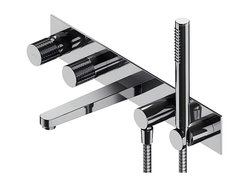Mitigeur de douche et de baignoire  à encastrer - 5 sorties - Contour - Chrome