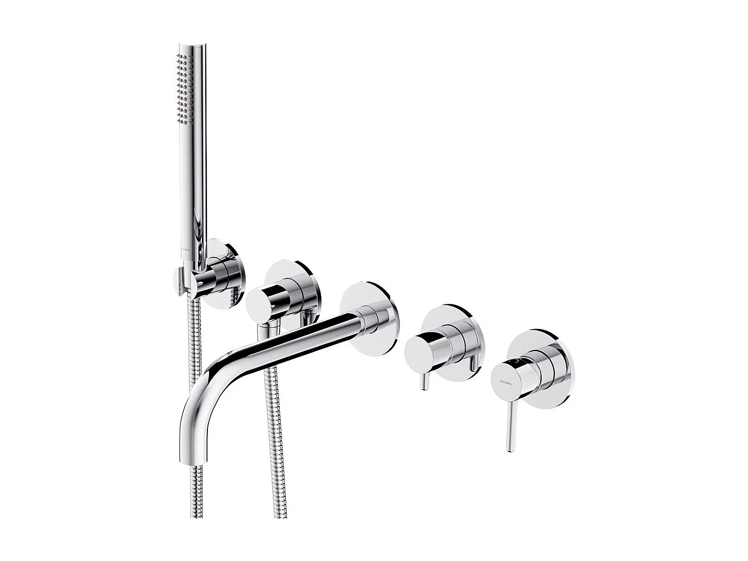 Mitigeur de douche et de baignoire à encastrer - 5 sorties - Y  - Chrome