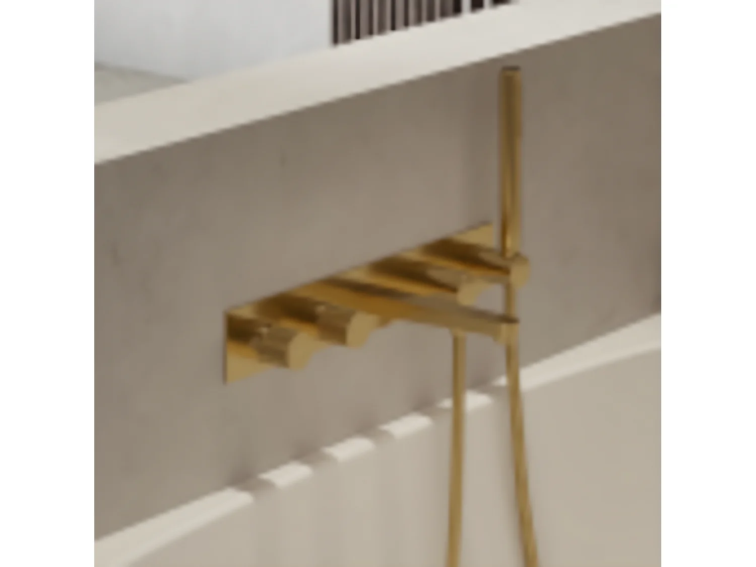 Mitigeur de douche et de baignoire  à encastrer - 5 sorties - Or brossé