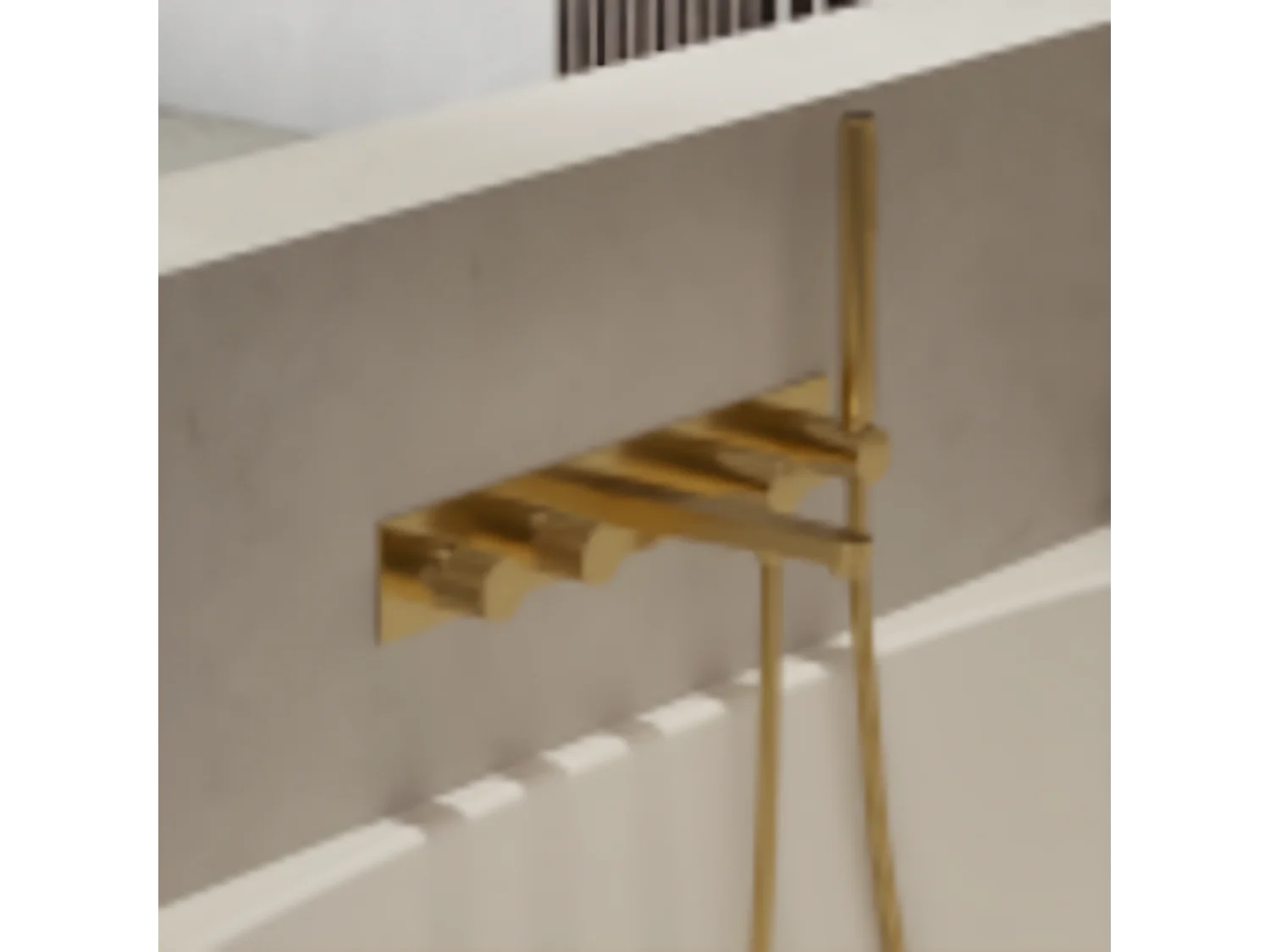 Mitigeur de douche et de baignoire  à encastrer - 5 sorties - Or brossé