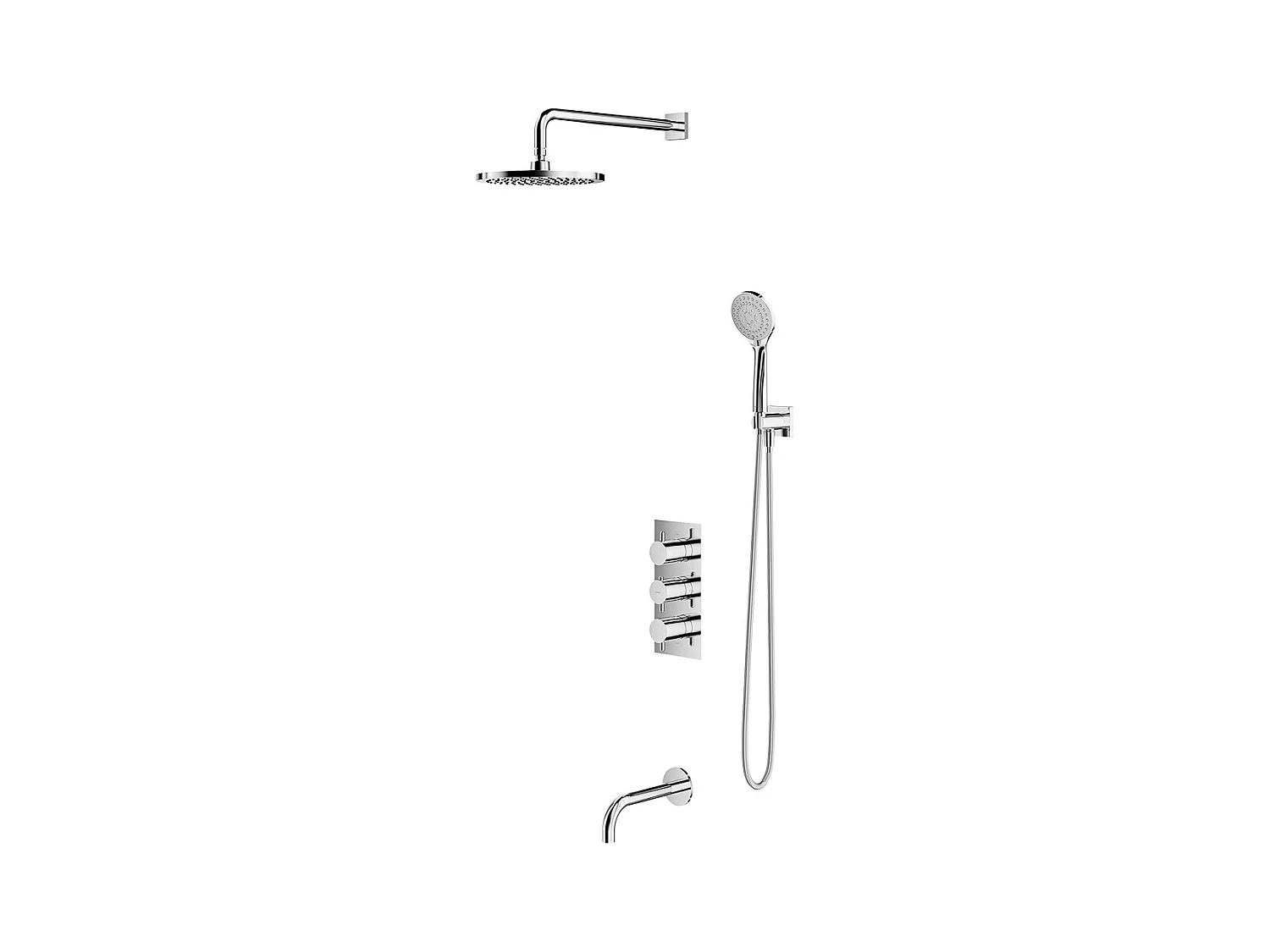 Mitigeur Thermostatique De Baignoire  Y Pour Installation Encastrée couleur : Chrome
