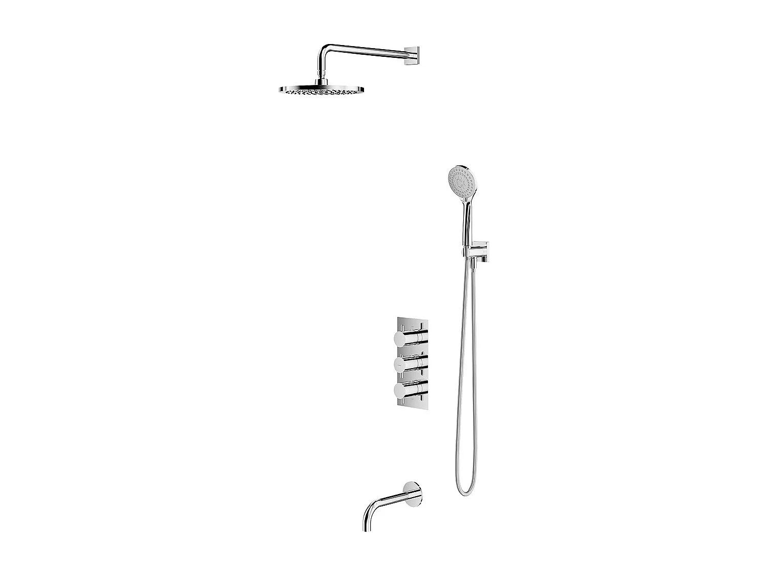 Mitigeur Thermostatique De Baignoire  Y Pour Installation Encastrée couleur : Chrome