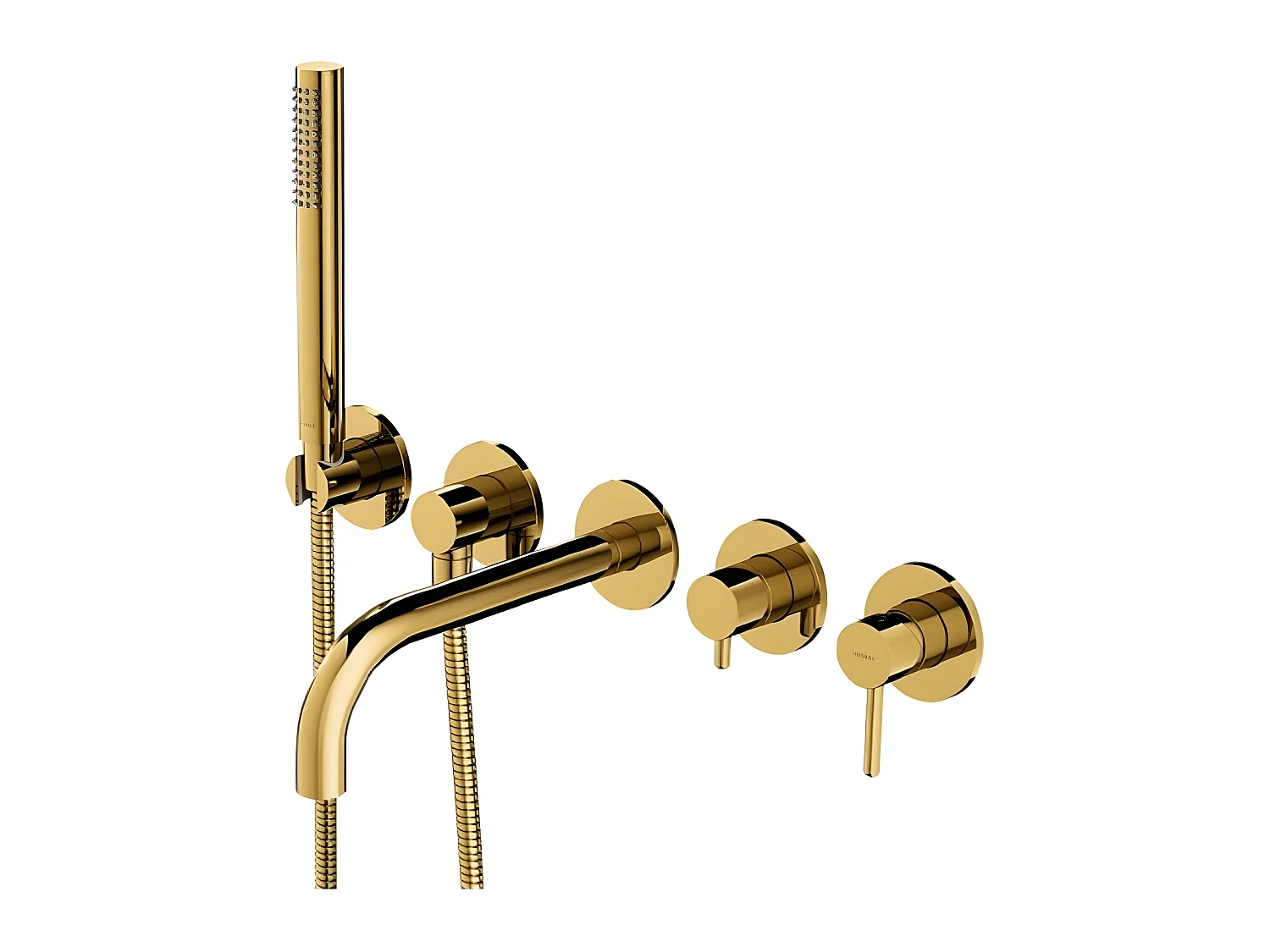 Mitigeur de douche et de baignoire à encastrer - 5 sorties - Y - Doré