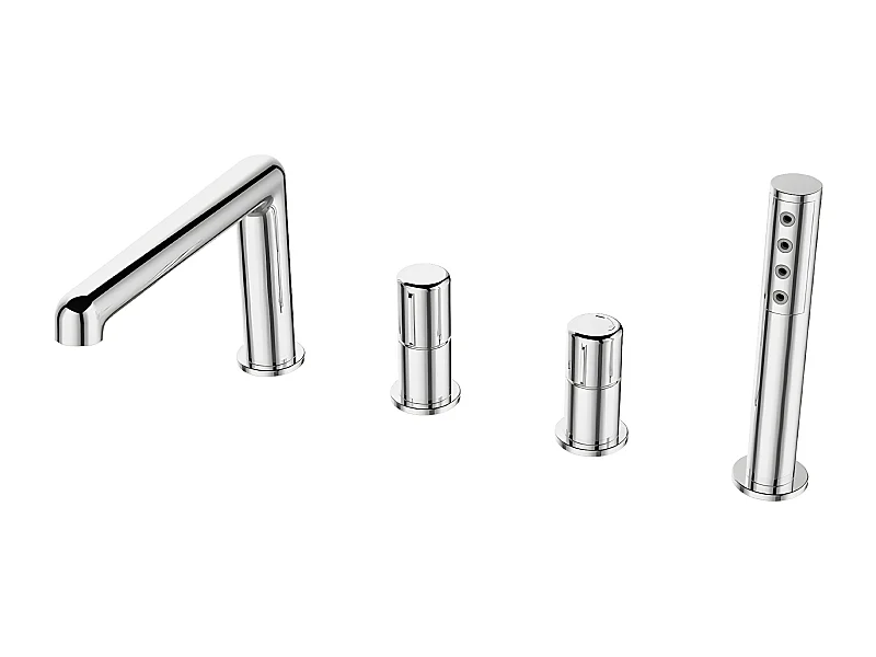 Mitigeur de bain à 4 trous Pretto, encastré, couleur: Chrome