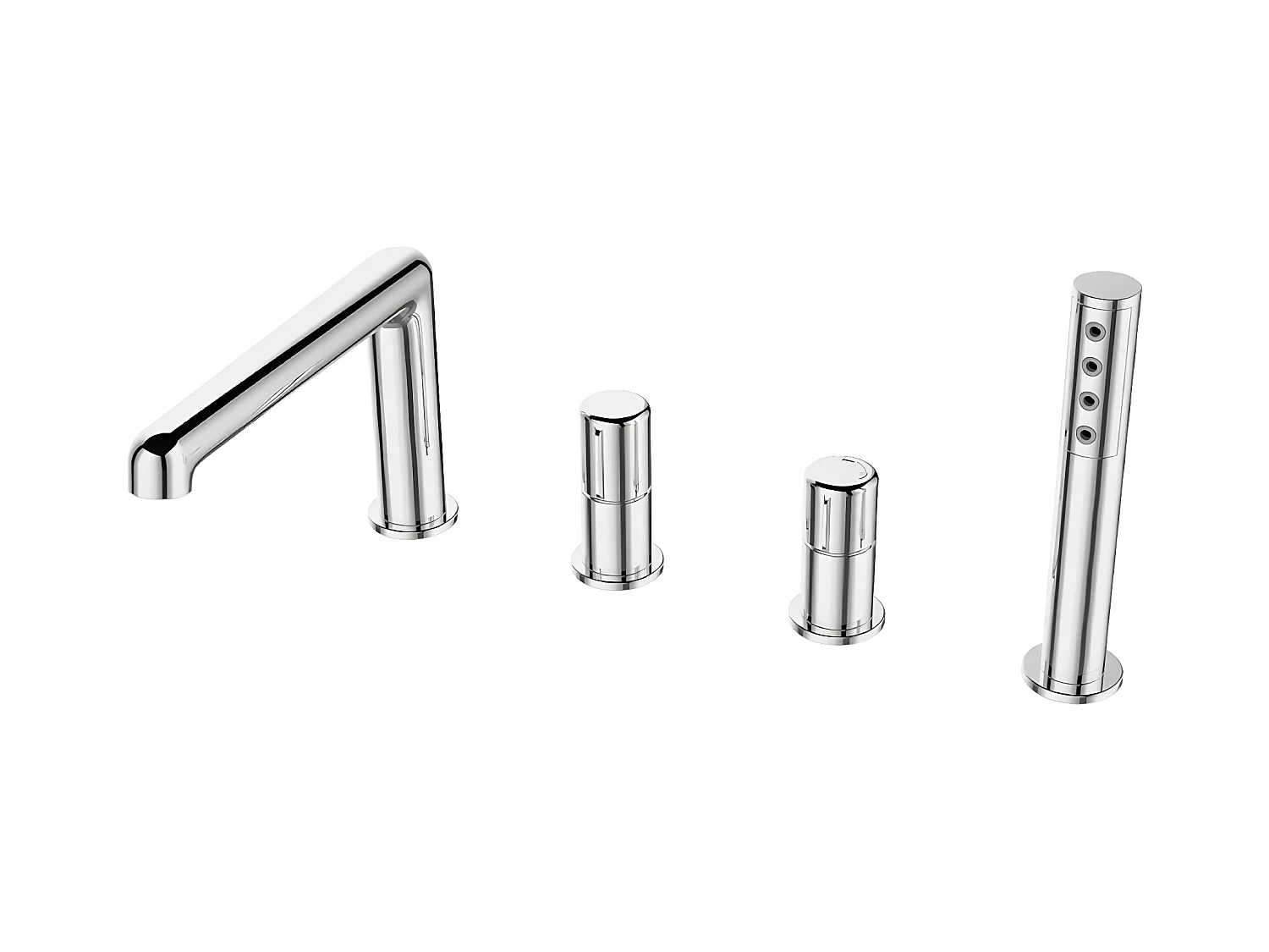 Mitigeur de bain à 4 trous Pretto, encastré, couleur: Chrome