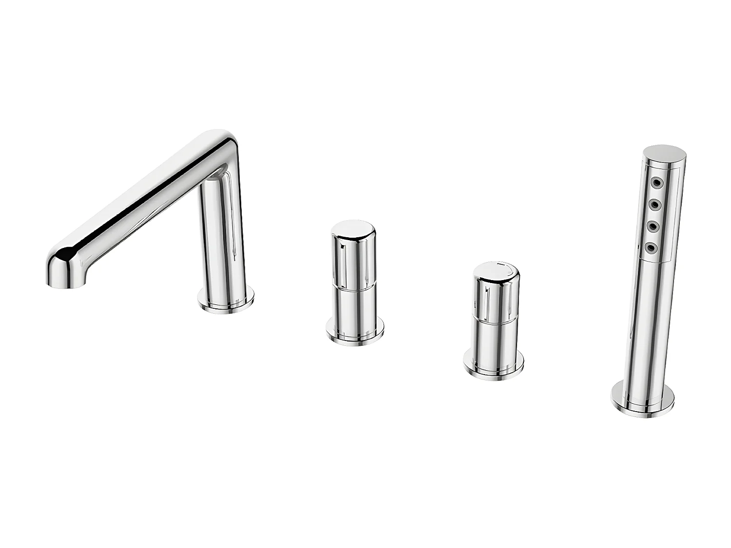 Mitigeur de bain à 4 trous Pretto, encastré, couleur: Chrome