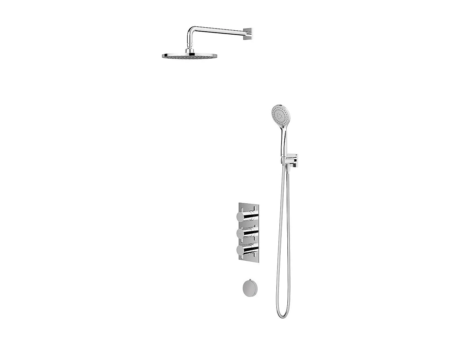 Mitigeur Thermostatique De Baignoire  Y Pour Installation Encastrée couleur : Chrome