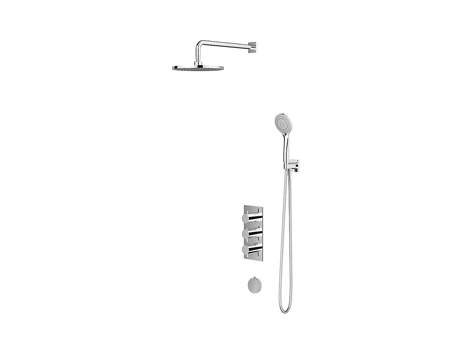 Mitigeur Thermostatique De Baignoire  Y Pour Installation Encastrée couleur : Chrome