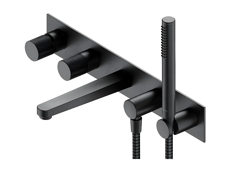 Mitigeur de douche et de baignoire  à encastrer - 5 sorties - Contour - Anthracite