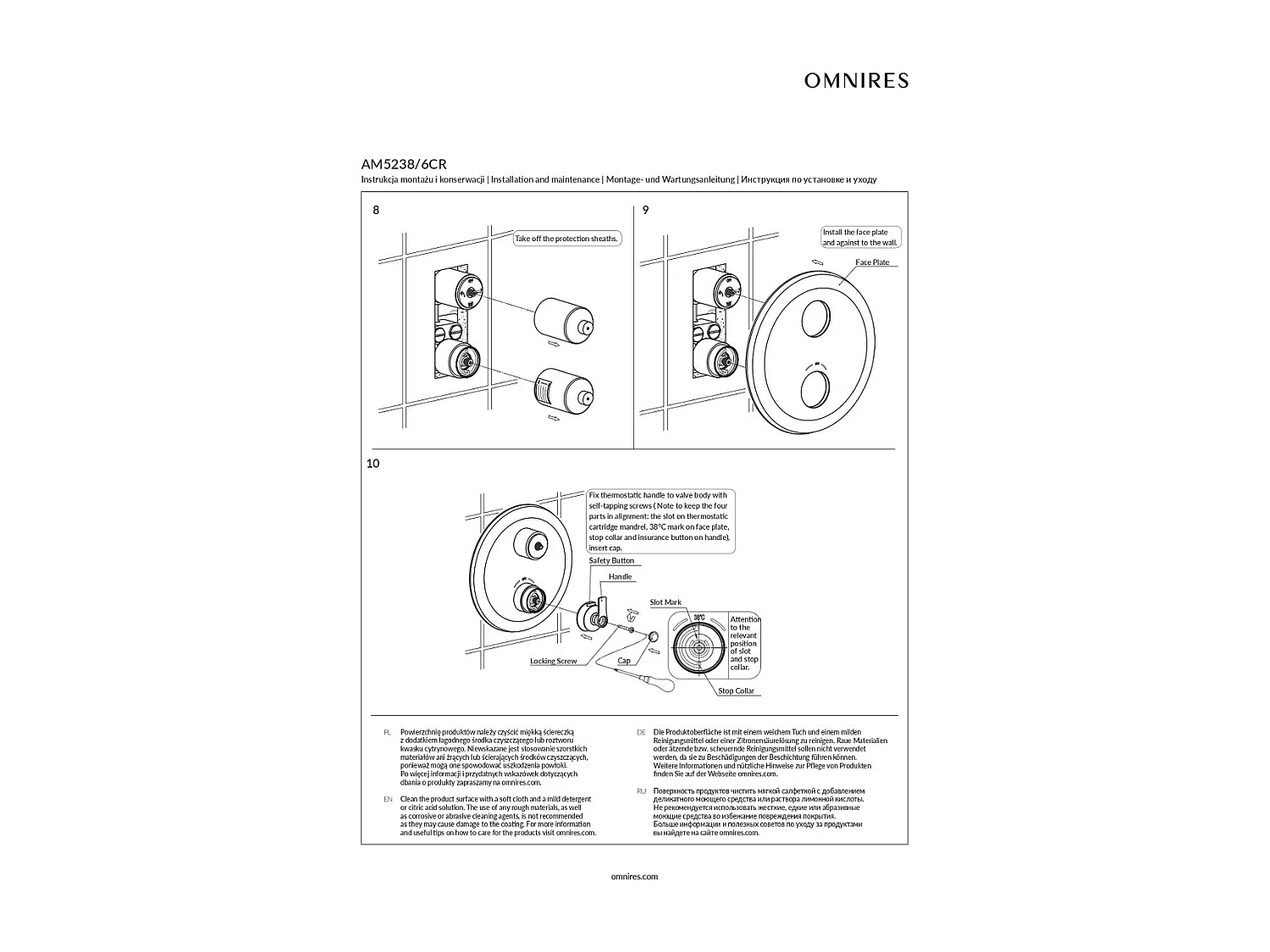 Mitigeur thermostatique de douche et de baignoire  à encastrer - 3 sorties - Armance - Chrome